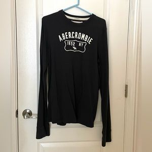 Abercrombie & Fitch Black Long Sleeve Logo Tee